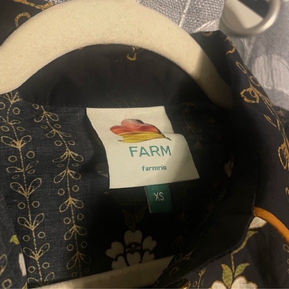 FARM Rio Black Embroidered Flowers Long Sleeve Organic Cotton Mini Dress - Picture 7 of 8